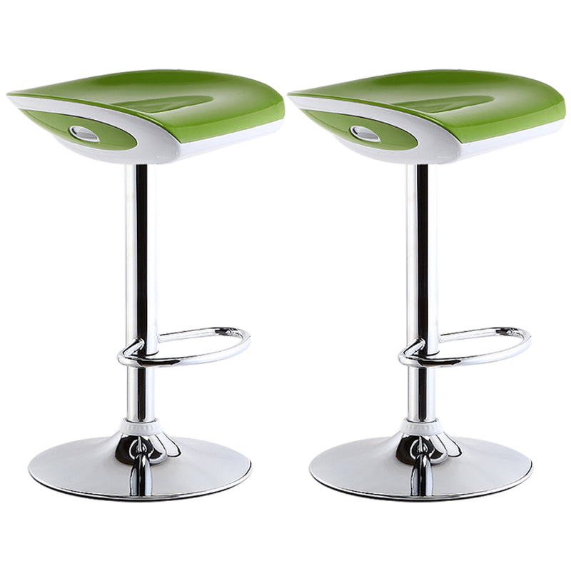 Industrial Style Bar Chair with Adjustable Height Swivel PP Seat for Counter Bar Green Silver 2 Piece Set Clearhalo 'Bar Furniture' 'Bar Stools' 'bar_stools' 'furn' 'furn_bar_stools' 'furniture_bar_stools' 'Kitchen & Dining Furniture' 'kitchen&dining_furn' 'kitchen' 'kitchen_furn' Furniture' 4598411