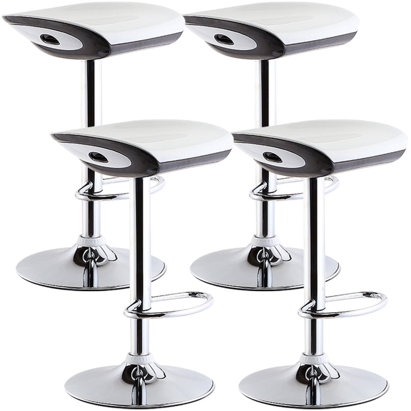 Industrial Style Bar Chair with Adjustable Height Swivel PP Seat for Counter Bar White Silver 4 Piece Set Clearhalo 'Bar Furniture' 'Bar Stools' 'bar_stools' 'furn' 'furn_bar_stools' 'furniture_bar_stools' 'Kitchen & Dining Furniture' 'kitchen&dining_furn' 'kitchen' 'kitchen_furn' Furniture' 4598415