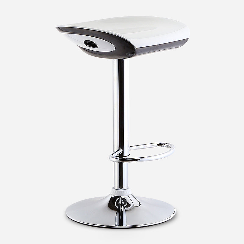 Industrial Style Bar Chair with Adjustable Height Swivel PP Seat for Counter Bar White Silver 1 Piece Clearhalo 'Bar Furniture' 'Bar Stools' 'bar_stools' 'furn' 'furn_bar_stools' 'furniture_bar_stools' 'Kitchen & Dining Furniture' 'kitchen&dining_furn' 'kitchen' 'kitchen_furn' Furniture' 4598416