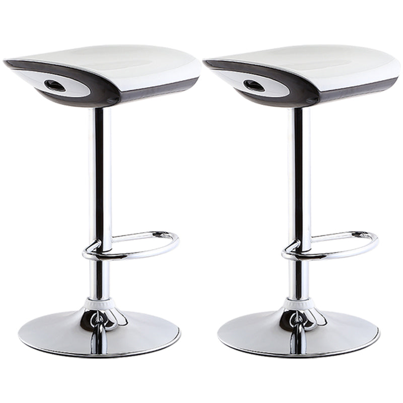 Industrial Style Bar Chair with Adjustable Height Swivel PP Seat for Counter Bar White Silver 2 Piece Set Clearhalo 'Bar Furniture' 'Bar Stools' 'bar_stools' 'furn' 'furn_bar_stools' 'furniture_bar_stools' 'Kitchen & Dining Furniture' 'kitchen&dining_furn' 'kitchen' 'kitchen_furn' Furniture' 4598417