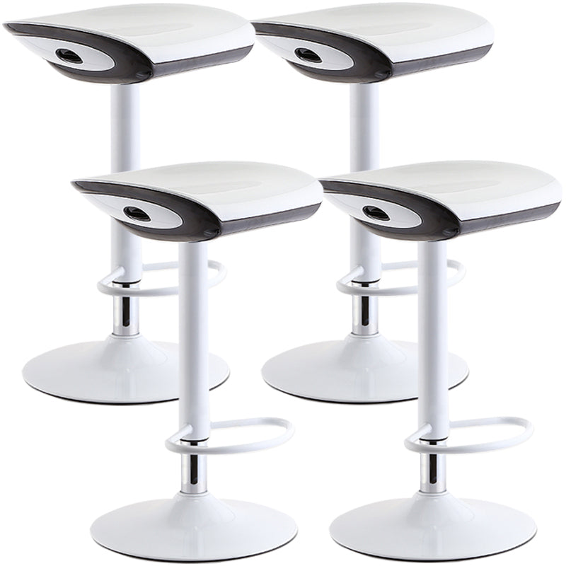 Industrial Style Bar Chair with Adjustable Height Swivel PP Seat for Counter Bar White White 4 Piece Set Clearhalo 'Bar Furniture' 'Bar Stools' 'bar_stools' 'furn' 'furn_bar_stools' 'furniture_bar_stools' 'Kitchen & Dining Furniture' 'kitchen&dining_furn' 'kitchen' 'kitchen_furn' Furniture' 4598418