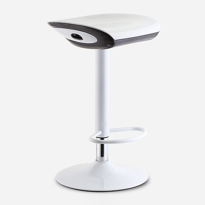 Industrial Style Bar Chair with Adjustable Height Swivel PP Seat for Counter Bar White White 1 Piece Clearhalo 'Bar Furniture' 'Bar Stools' 'bar_stools' 'furn' 'furn_bar_stools' 'furniture_bar_stools' 'Kitchen & Dining Furniture' 'kitchen&dining_furn' 'kitchen' 'kitchen_furn' Furniture' 4598419