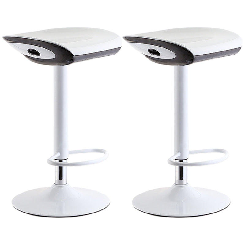 Industrial Style Bar Chair with Adjustable Height Swivel PP Seat for Counter Bar White White 2 Piece Set Clearhalo 'Bar Furniture' 'Bar Stools' 'bar_stools' 'furn' 'furn_bar_stools' 'furniture_bar_stools' 'Kitchen & Dining Furniture' 'kitchen&dining_furn' 'kitchen' 'kitchen_furn' Furniture' 4598420