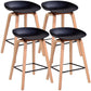 Scandinavia Style Bar-stool Wooden Legs PP Bucket Seat for Restaurant Bar Black 4 Piece Set Counter Stool(26"H) Clearhalo 'Bar Furniture' 'Bar Stools' 'bar_stools' 'furn' 'furn_bar_stools' 'furniture_bar_stools' 'Kitchen & Dining Furniture' 'kitchen&dining_furn' 'kitchen' 'kitchen_furn' Furniture' 4598423