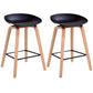 Scandinavia Style Bar-stool Wooden Legs PP Bucket Seat for Restaurant Bar Black 2 Piece Set Counter Stool(26"H) Clearhalo 'Bar Furniture' 'Bar Stools' 'bar_stools' 'furn' 'furn_bar_stools' 'furniture_bar_stools' 'Kitchen & Dining Furniture' 'kitchen&dining_furn' 'kitchen' 'kitchen_furn' Furniture' 4598426