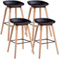 Scandinavia Style Bar-stool Wooden Legs PP Bucket Seat for Restaurant Bar Black 4 Piece Set Bar Stool(30"H) Clearhalo 'Bar Furniture' 'Bar Stools' 'bar_stools' 'furn' 'furn_bar_stools' 'furniture_bar_stools' 'Kitchen & Dining Furniture' 'kitchen&dining_furn' 'kitchen' 'kitchen_furn' Furniture' 4598429