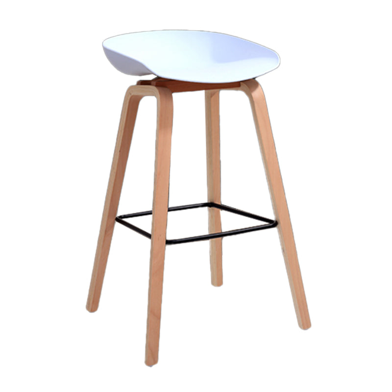 Scandinavia Style Bar-stool Wooden Legs PP Bucket Seat for Restaurant Bar Clearhalo 'Bar Furniture' 'Bar Stools' 'bar_stools' 'furn' 'furn_bar_stools' 'furniture_bar_stools' 'Kitchen & Dining Furniture' 'kitchen&dining_furn' 'kitchen' 'kitchen_furn' Furniture' 4598430