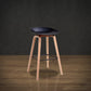 Scandinavia Style Bar-stool Wooden Legs PP Bucket Seat for Restaurant Bar Black 1 Piece Bar Stool(30"H) Clearhalo 'Bar Furniture' 'Bar Stools' 'bar_stools' 'furn' 'furn_bar_stools' 'furniture_bar_stools' 'Kitchen & Dining Furniture' 'kitchen&dining_furn' 'kitchen' 'kitchen_furn' Furniture' 4598431
