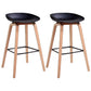 Scandinavia Style Bar-stool Wooden Legs PP Bucket Seat for Restaurant Bar Black 2 Piece Set Bar Stool(30"H) Clearhalo 'Bar Furniture' 'Bar Stools' 'bar_stools' 'furn' 'furn_bar_stools' 'furniture_bar_stools' 'Kitchen & Dining Furniture' 'kitchen&dining_furn' 'kitchen' 'kitchen_furn' Furniture' 4598433