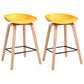Scandinavia Style Bar-stool Wooden Legs PP Bucket Seat for Restaurant Bar Yellow 2 Piece Set Counter Stool(26"H) Clearhalo 'Bar Furniture' 'Bar Stools' 'bar_stools' 'furn' 'furn_bar_stools' 'furniture_bar_stools' 'Kitchen & Dining Furniture' 'kitchen&dining_furn' 'kitchen' 'kitchen_furn' Furniture' 4598438
