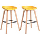 Scandinavia Style Bar-stool Wooden Legs PP Bucket Seat for Restaurant Bar Yellow 2 Piece Set Bar Stool(30"H) Clearhalo 'Bar Furniture' 'Bar Stools' 'bar_stools' 'furn' 'furn_bar_stools' 'furniture_bar_stools' 'Kitchen & Dining Furniture' 'kitchen&dining_furn' 'kitchen' 'kitchen_furn' Furniture' 4598444