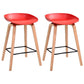 Scandinavia Style Bar-stool Wooden Legs PP Bucket Seat for Restaurant Bar Red 2 Piece Set Counter Stool(26"H) Clearhalo 'Bar Furniture' 'Bar Stools' 'bar_stools' 'furn' 'furn_bar_stools' 'furniture_bar_stools' 'Kitchen & Dining Furniture' 'kitchen&dining_furn' 'kitchen' 'kitchen_furn' Furniture' 4598447