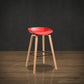 Scandinavia Style Bar-stool Wooden Legs PP Bucket Seat for Restaurant Bar Red 1 Piece Bar Stool(30"H) Clearhalo 'Bar Furniture' 'Bar Stools' 'bar_stools' 'furn' 'furn_bar_stools' 'furniture_bar_stools' 'Kitchen & Dining Furniture' 'kitchen&dining_furn' 'kitchen' 'kitchen_furn' Furniture' 4598449