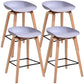 Scandinavia Style Bar-stool Wooden Legs PP Bucket Seat for Restaurant Bar Grey 4 Piece Set Counter Stool(26"H) Clearhalo 'Bar Furniture' 'Bar Stools' 'bar_stools' 'furn' 'furn_bar_stools' 'furniture_bar_stools' 'Kitchen & Dining Furniture' 'kitchen&dining_furn' 'kitchen' 'kitchen_furn' Furniture' 4598451