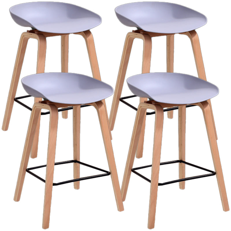 Scandinavia Style Bar-stool Wooden Legs PP Bucket Seat for Restaurant Bar Grey 4 Piece Set Counter Stool(26"H) Clearhalo 'Bar Furniture' 'Bar Stools' 'bar_stools' 'furn' 'furn_bar_stools' 'furniture_bar_stools' 'Kitchen & Dining Furniture' 'kitchen&dining_furn' 'kitchen' 'kitchen_furn' Furniture' 4598451