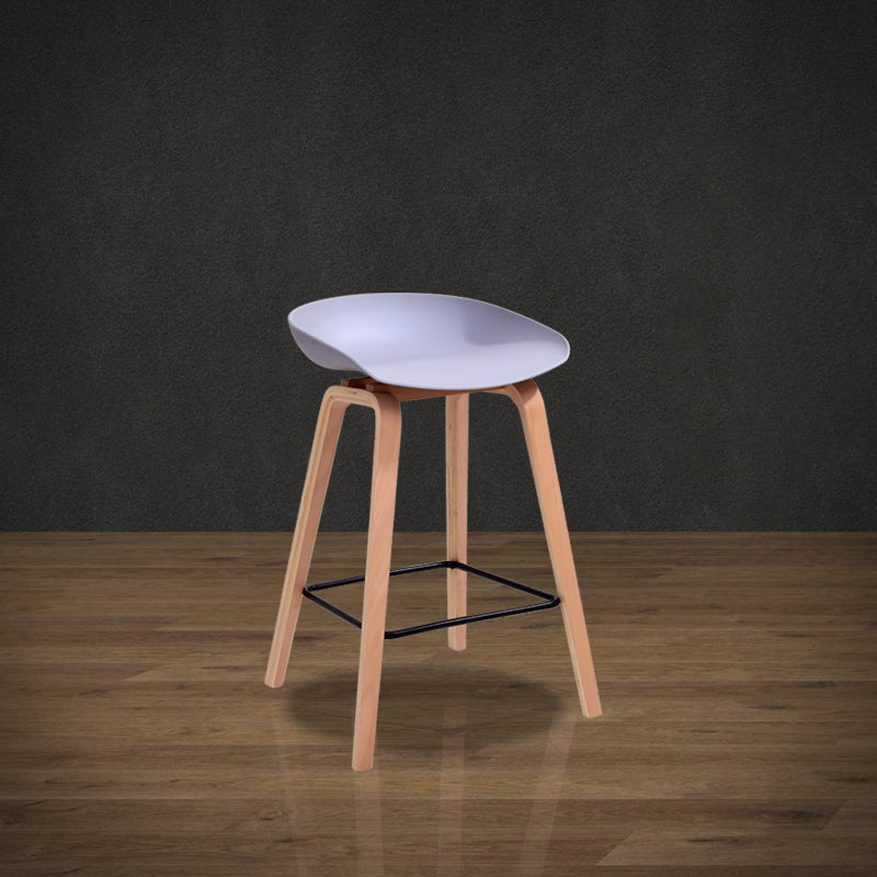 Scandinavia Style Bar-stool Wooden Legs PP Bucket Seat for Restaurant Bar Grey 1 Piece Counter Stool(26"H) Clearhalo 'Bar Furniture' 'Bar Stools' 'bar_stools' 'furn' 'furn_bar_stools' 'furniture_bar_stools' 'Kitchen & Dining Furniture' 'kitchen&dining_furn' 'kitchen' 'kitchen_furn' Furniture' 4598452