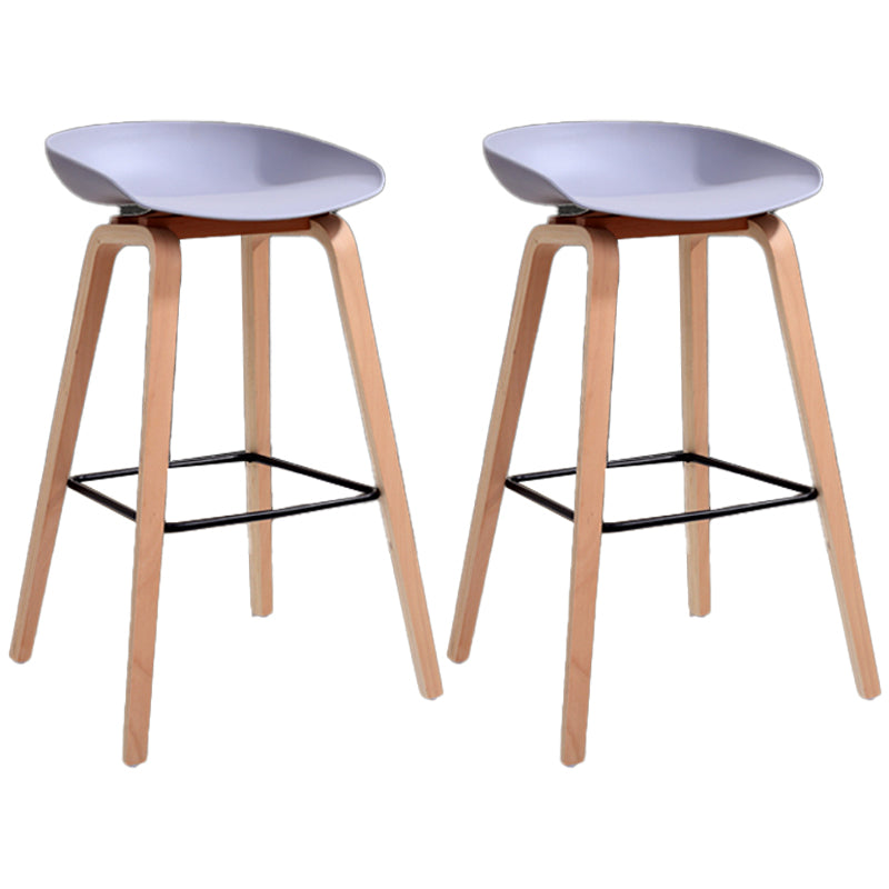 Scandinavia Style Bar-stool Wooden Legs PP Bucket Seat for Restaurant Bar Grey 2 Piece Set Bar Stool(30"H) Clearhalo 'Bar Furniture' 'Bar Stools' 'bar_stools' 'furn' 'furn_bar_stools' 'furniture_bar_stools' 'Kitchen & Dining Furniture' 'kitchen&dining_furn' 'kitchen' 'kitchen_furn' Furniture' 4598456