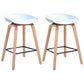 Scandinavia Style Bar-stool Wooden Legs PP Bucket Seat for Restaurant Bar White 2 Piece Set Counter Stool(26"H) Clearhalo 'Bar Furniture' 'Bar Stools' 'bar_stools' 'furn' 'furn_bar_stools' 'furniture_bar_stools' 'Kitchen & Dining Furniture' 'kitchen&dining_furn' 'kitchen' 'kitchen_furn' Furniture' 4598459
