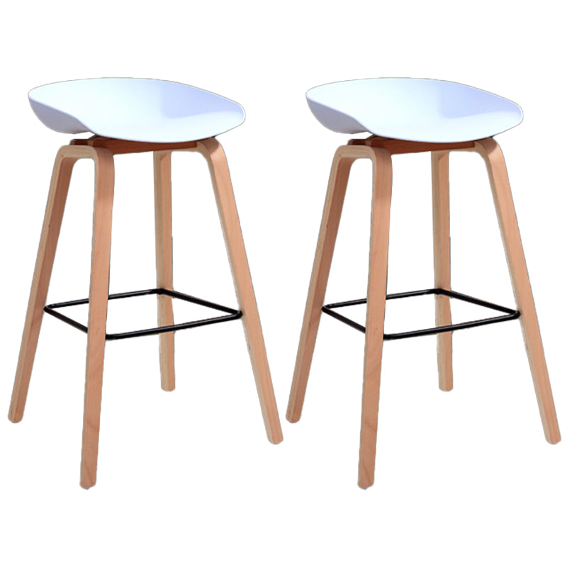 Scandinavia Style Bar-stool Wooden Legs PP Bucket Seat for Restaurant Bar White 2 Piece Set Bar Stool(30"H) Clearhalo 'Bar Furniture' 'Bar Stools' 'bar_stools' 'furn' 'furn_bar_stools' 'furniture_bar_stools' 'Kitchen & Dining Furniture' 'kitchen&dining_furn' 'kitchen' 'kitchen_furn' Furniture' 4598462
