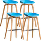 Scandinavia Style Bar-stool Wooden Legs PP Bucket Seat for Restaurant Bar Blue 4 Piece Set Clearhalo 'Bar Furniture' 'Bar Stools' 'bar_stools' 'furn' 'furn_bar_stools' 'furniture_bar_stools' 'Kitchen & Dining Furniture' 'kitchen&dining_furn' 'kitchen' 'kitchen_furn' Furniture' 4598463
