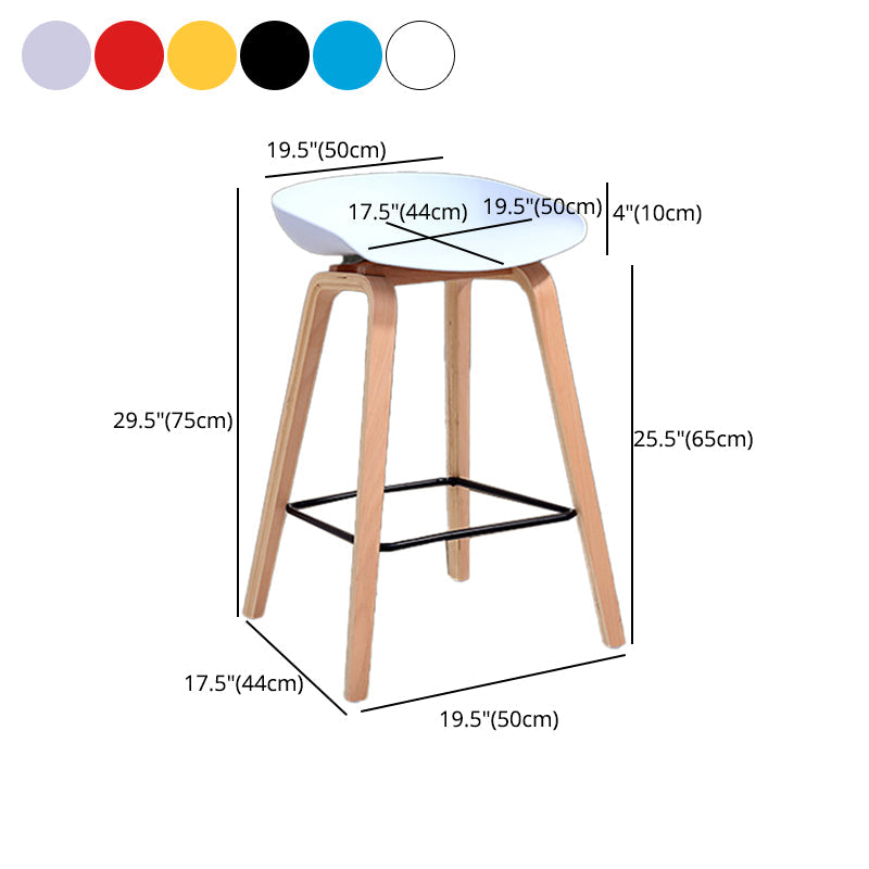 Scandinavia Style Bar-stool Wooden Legs PP Bucket Seat for Restaurant Bar Clearhalo 'Bar Furniture' 'Bar Stools' 'bar_stools' 'furn' 'furn_bar_stools' 'furniture_bar_stools' 'Kitchen & Dining Furniture' 'kitchen&dining_furn' 'kitchen' 'kitchen_furn' Furniture' 4598467