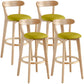 Scandinavia Style Bar-stool Wooden Legs with Low Back Footrest for Kitchen Bar Green 4 Piece Set Clearhalo 'Bar Furniture' 'Bar Stools' 'bar_stools' 'furn' 'furn_bar_stools' 'furniture_bar_stools' 'Kitchen & Dining Furniture' 'kitchen&dining_furn' 'kitchen' 'kitchen_furn' Furniture' 4598469