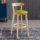Scandinavia Style Bar-stool Wooden Legs with Low Back Footrest for Kitchen Bar Green 1 Piece Clearhalo 'Bar Furniture' 'Bar Stools' 'bar_stools' 'furn' 'furn_bar_stools' 'furniture_bar_stools' 'Kitchen & Dining Furniture' 'kitchen&dining_furn' 'kitchen' 'kitchen_furn' Furniture' 4598470