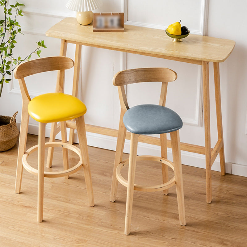 Scandinavia Style Bar-stool Wooden Legs with Low Back Footrest for Kitchen Bar Clearhalo 'Bar Furniture' 'Bar Stools' 'bar_stools' 'furn' 'furn_bar_stools' 'furniture_bar_stools' 'Kitchen & Dining Furniture' 'kitchen&dining_furn' 'kitchen' 'kitchen_furn' Furniture' 4598471
