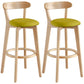 Scandinavia Style Bar-stool Wooden Legs with Low Back Footrest for Kitchen Bar Green 2 Piece Set Clearhalo 'Bar Furniture' 'Bar Stools' 'bar_stools' 'furn' 'furn_bar_stools' 'furniture_bar_stools' 'Kitchen & Dining Furniture' 'kitchen&dining_furn' 'kitchen' 'kitchen_furn' Furniture' 4598473