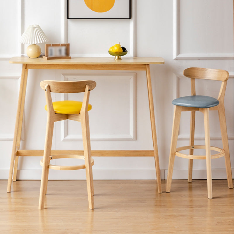 Scandinavia Style Bar-stool Wooden Legs with Low Back Footrest for Kitchen Bar Clearhalo 'Bar Furniture' 'Bar Stools' 'bar_stools' 'furn' 'furn_bar_stools' 'furniture_bar_stools' 'Kitchen & Dining Furniture' 'kitchen&dining_furn' 'kitchen' 'kitchen_furn' Furniture' 4598474