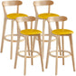 Scandinavia Style Bar-stool Wooden Legs with Low Back Footrest for Kitchen Bar Yellow 4 Piece Set Clearhalo 'Bar Furniture' 'Bar Stools' 'bar_stools' 'furn' 'furn_bar_stools' 'furniture_bar_stools' 'Kitchen & Dining Furniture' 'kitchen&dining_furn' 'kitchen' 'kitchen_furn' Furniture' 4598475