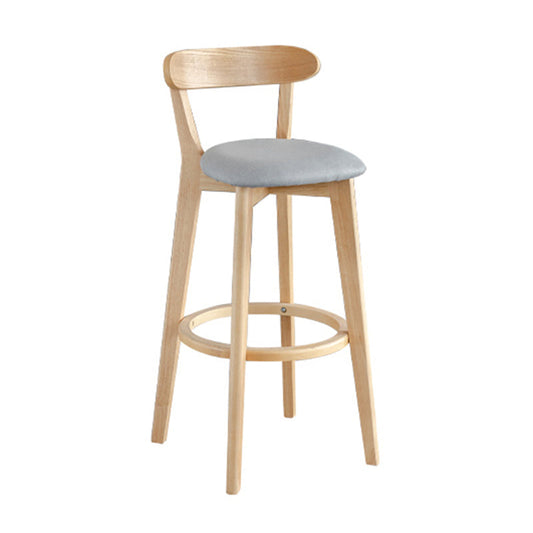 Scandinavia Style Bar-stool Wooden Legs with Low Back Footrest for Kitchen Bar Clearhalo 'Bar Furniture' 'Bar Stools' 'bar_stools' 'furn' 'furn_bar_stools' 'furniture_bar_stools' 'Kitchen & Dining Furniture' 'kitchen&dining_furn' 'kitchen' 'kitchen_furn' Furniture' 4598476