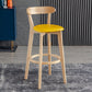 Scandinavia Style Bar-stool Wooden Legs with Low Back Footrest for Kitchen Bar Yellow 1 Piece Clearhalo 'Bar Furniture' 'Bar Stools' 'bar_stools' 'furn' 'furn_bar_stools' 'furniture_bar_stools' 'Kitchen & Dining Furniture' 'kitchen&dining_furn' 'kitchen' 'kitchen_furn' Furniture' 4598477