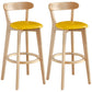 Scandinavia Style Bar-stool Wooden Legs with Low Back Footrest for Kitchen Bar Yellow 2 Piece Set Clearhalo 'Bar Furniture' 'Bar Stools' 'bar_stools' 'furn' 'furn_bar_stools' 'furniture_bar_stools' 'Kitchen & Dining Furniture' 'kitchen&dining_furn' 'kitchen' 'kitchen_furn' Furniture' 4598479