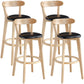 Scandinavia Style Bar-stool Wooden Legs with Low Back Footrest for Kitchen Bar Black 4 Piece Set Clearhalo 'Bar Furniture' 'Bar Stools' 'bar_stools' 'furn' 'furn_bar_stools' 'furniture_bar_stools' 'Kitchen & Dining Furniture' 'kitchen&dining_furn' 'kitchen' 'kitchen_furn' Furniture' 4598481