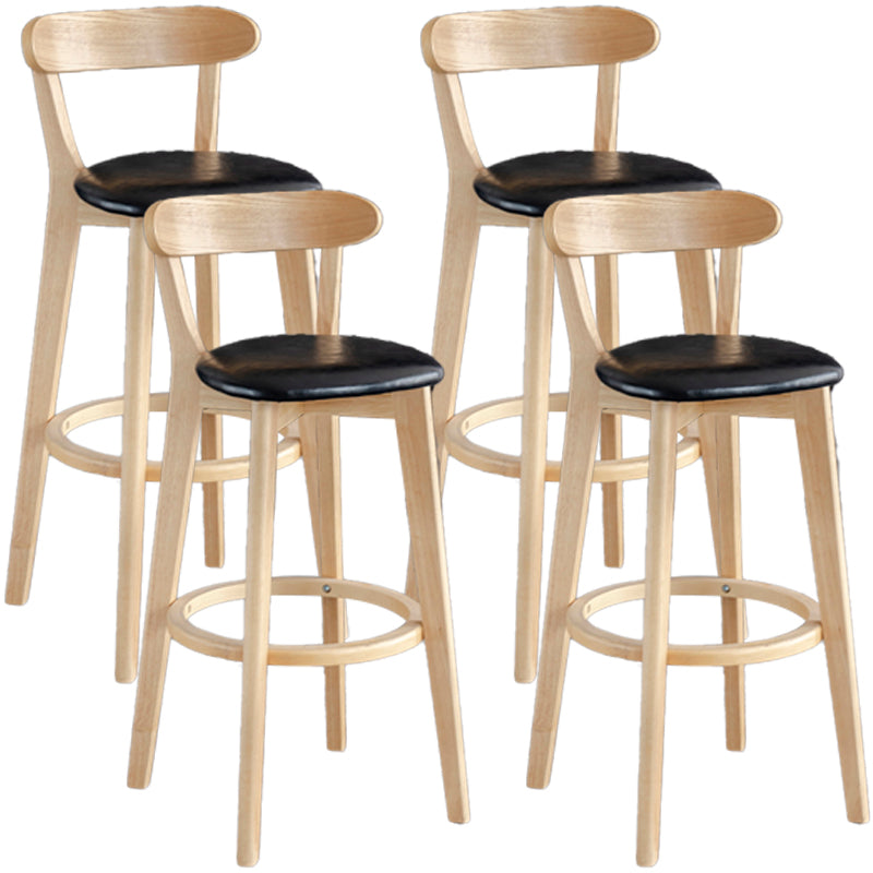 Scandinavia Style Bar-stool Wooden Legs with Low Back Footrest for Kitchen Bar Black 4 Piece Set Clearhalo 'Bar Furniture' 'Bar Stools' 'bar_stools' 'furn' 'furn_bar_stools' 'furniture_bar_stools' 'Kitchen & Dining Furniture' 'kitchen&dining_furn' 'kitchen' 'kitchen_furn' Furniture' 4598481