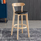 Scandinavia Style Bar-stool Wooden Legs with Low Back Footrest for Kitchen Bar Black 1 Piece Clearhalo 'Bar Furniture' 'Bar Stools' 'bar_stools' 'furn' 'furn_bar_stools' 'furniture_bar_stools' 'Kitchen & Dining Furniture' 'kitchen&dining_furn' 'kitchen' 'kitchen_furn' Furniture' 4598483