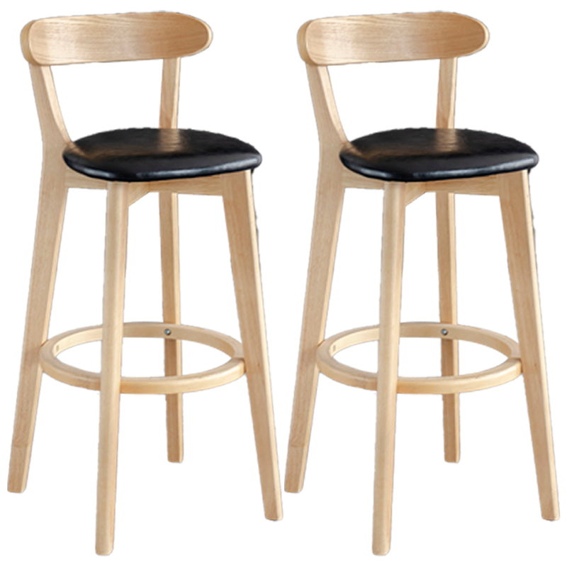 Scandinavia Style Bar-stool Wooden Legs with Low Back Footrest for Kitchen Bar Black 2 Piece Set Clearhalo 'Bar Furniture' 'Bar Stools' 'bar_stools' 'furn' 'furn_bar_stools' 'furniture_bar_stools' 'Kitchen & Dining Furniture' 'kitchen&dining_furn' 'kitchen' 'kitchen_furn' Furniture' 4598485