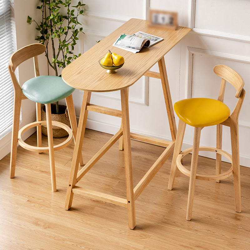 Scandinavia Style Bar-stool Wooden Legs with Low Back Footrest for Kitchen Bar Clearhalo 'Bar Furniture' 'Bar Stools' 'bar_stools' 'furn' 'furn_bar_stools' 'furniture_bar_stools' 'Kitchen & Dining Furniture' 'kitchen&dining_furn' 'kitchen' 'kitchen_furn' Furniture' 4598487