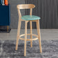 Scandinavia Style Bar-stool Wooden Legs with Low Back Footrest for Kitchen Bar Mint Green 1 Piece Clearhalo 'Bar Furniture' 'Bar Stools' 'bar_stools' 'furn' 'furn_bar_stools' 'furniture_bar_stools' 'Kitchen & Dining Furniture' 'kitchen&dining_furn' 'kitchen' 'kitchen_furn' Furniture' 4598488