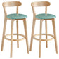 Scandinavia Style Bar-stool Wooden Legs with Low Back Footrest for Kitchen Bar Mint Green 2 Piece Set Clearhalo 'Bar Furniture' 'Bar Stools' 'bar_stools' 'furn' 'furn_bar_stools' 'furniture_bar_stools' 'Kitchen & Dining Furniture' 'kitchen&dining_furn' 'kitchen' 'kitchen_furn' Furniture' 4598489