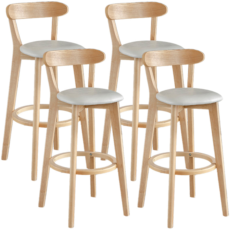 Scandinavia Style Bar-stool Wooden Legs with Low Back Footrest for Kitchen Bar White 4 Piece Set Clearhalo 'Bar Furniture' 'Bar Stools' 'bar_stools' 'furn' 'furn_bar_stools' 'furniture_bar_stools' 'Kitchen & Dining Furniture' 'kitchen&dining_furn' 'kitchen' 'kitchen_furn' Furniture' 4598490