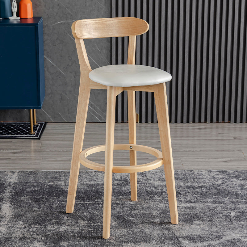 Scandinavia Style Bar-stool Wooden Legs with Low Back Footrest for Kitchen Bar White 1 Piece Clearhalo 'Bar Furniture' 'Bar Stools' 'bar_stools' 'furn' 'furn_bar_stools' 'furniture_bar_stools' 'Kitchen & Dining Furniture' 'kitchen&dining_furn' 'kitchen' 'kitchen_furn' Furniture' 4598491