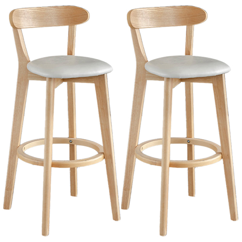 Scandinavia Style Bar-stool Wooden Legs with Low Back Footrest for Kitchen Bar White 2 Piece Set Clearhalo 'Bar Furniture' 'Bar Stools' 'bar_stools' 'furn' 'furn_bar_stools' 'furniture_bar_stools' 'Kitchen & Dining Furniture' 'kitchen&dining_furn' 'kitchen' 'kitchen_furn' Furniture' 4598492