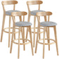 Scandinavia Style Bar-stool Wooden Legs with Low Back Footrest for Kitchen Bar Light Gray 4 Piece Set Clearhalo 'Bar Furniture' 'Bar Stools' 'bar_stools' 'furn' 'furn_bar_stools' 'furniture_bar_stools' 'Kitchen & Dining Furniture' 'kitchen&dining_furn' 'kitchen' 'kitchen_furn' Furniture' 4598493