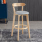 Scandinavia Style Bar-stool Wooden Legs with Low Back Footrest for Kitchen Bar Light Gray 1 Piece Clearhalo 'Bar Furniture' 'Bar Stools' 'bar_stools' 'furn' 'furn_bar_stools' 'furniture_bar_stools' 'Kitchen & Dining Furniture' 'kitchen&dining_furn' 'kitchen' 'kitchen_furn' Furniture' 4598494