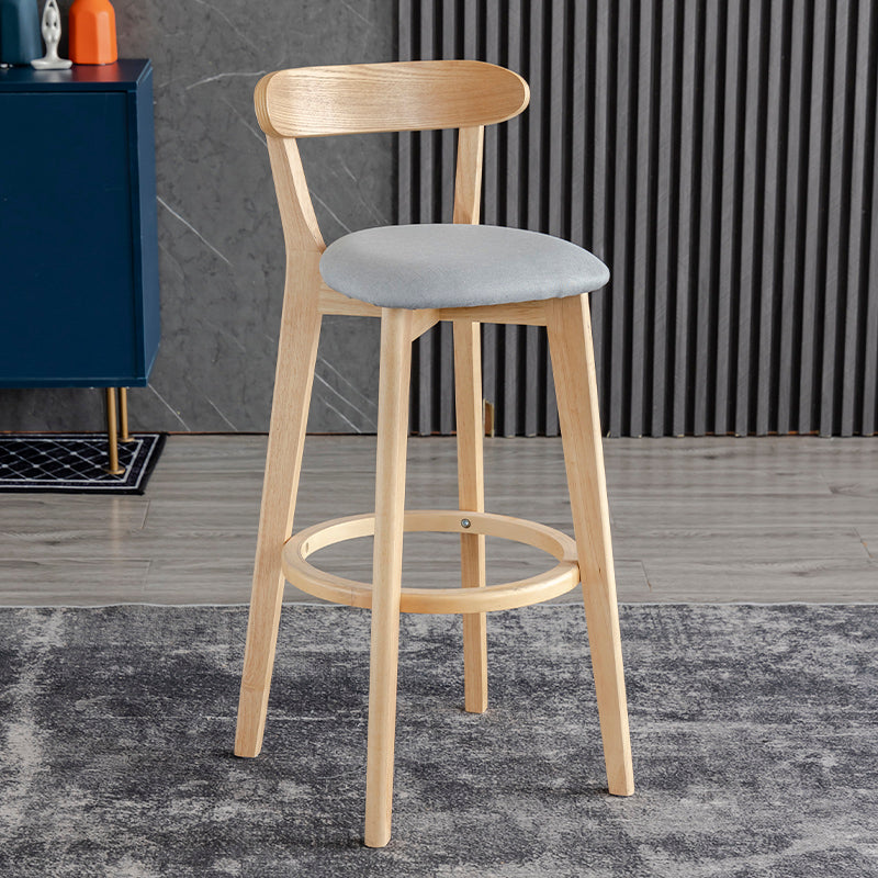 Scandinavia Style Bar-stool Wooden Legs with Low Back Footrest for Kitchen Bar Light Gray 1 Piece Clearhalo 'Bar Furniture' 'Bar Stools' 'bar_stools' 'furn' 'furn_bar_stools' 'furniture_bar_stools' 'Kitchen & Dining Furniture' 'kitchen&dining_furn' 'kitchen' 'kitchen_furn' Furniture' 4598494