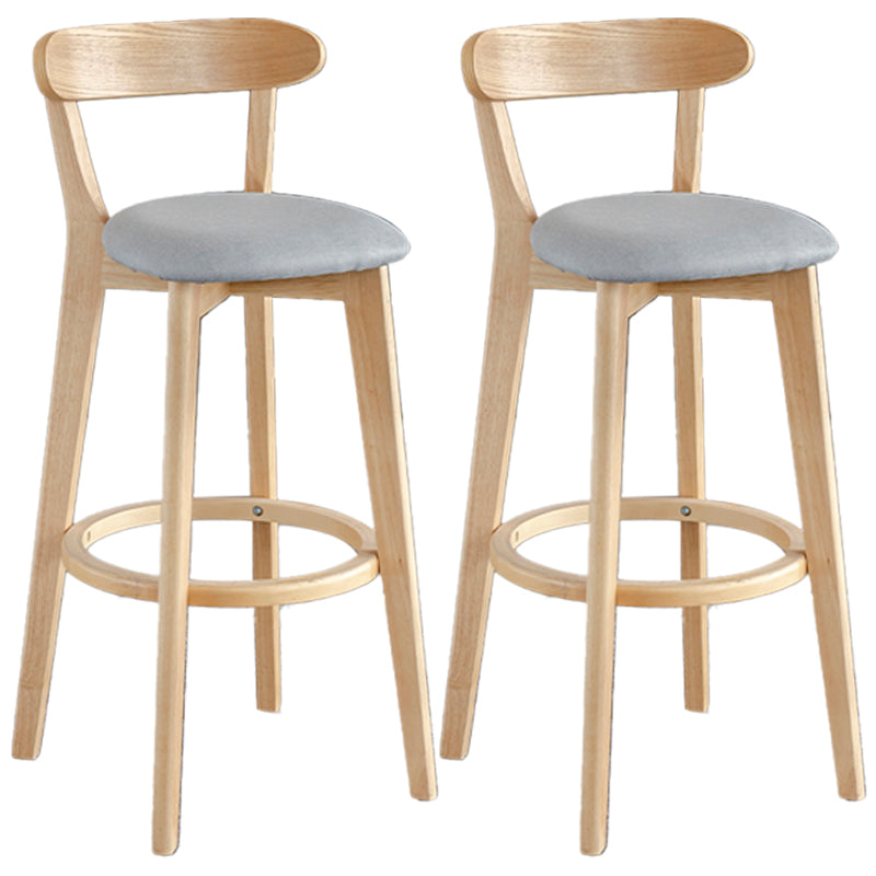 Scandinavia Style Bar-stool Wooden Legs with Low Back Footrest for Kitchen Bar Light Gray 2 Piece Set Clearhalo 'Bar Furniture' 'Bar Stools' 'bar_stools' 'furn' 'furn_bar_stools' 'furniture_bar_stools' 'Kitchen & Dining Furniture' 'kitchen&dining_furn' 'kitchen' 'kitchen_furn' Furniture' 4598495