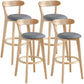 Scandinavia Style Bar-stool Wooden Legs with Low Back Footrest for Kitchen Bar Dark Gray 4 Piece Set Clearhalo 'Bar Furniture' 'Bar Stools' 'bar_stools' 'furn' 'furn_bar_stools' 'furniture_bar_stools' 'Kitchen & Dining Furniture' 'kitchen&dining_furn' 'kitchen' 'kitchen_furn' Furniture' 4598499