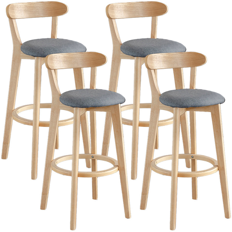Scandinavia Style Bar-stool Wooden Legs with Low Back Footrest for Kitchen Bar Dark Gray 4 Piece Set Clearhalo 'Bar Furniture' 'Bar Stools' 'bar_stools' 'furn' 'furn_bar_stools' 'furniture_bar_stools' 'Kitchen & Dining Furniture' 'kitchen&dining_furn' 'kitchen' 'kitchen_furn' Furniture' 4598499